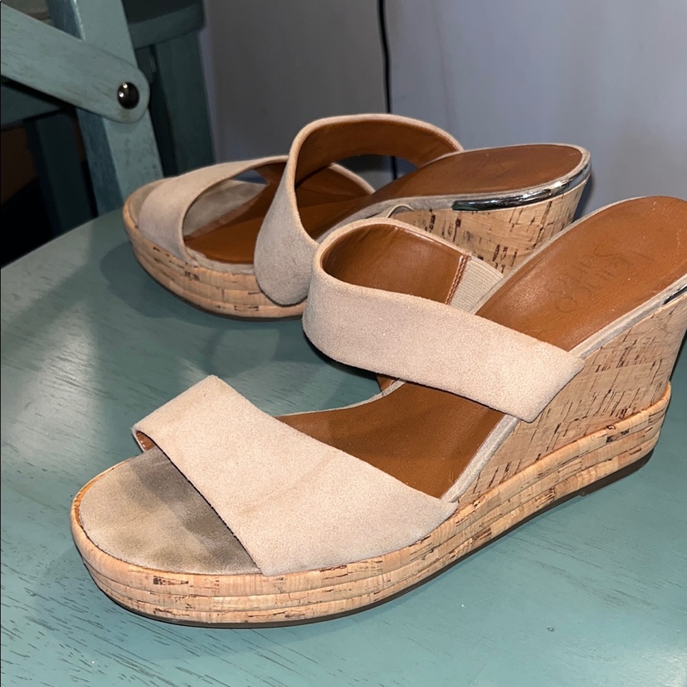 Franco Sarto Wedge Sandals with Cork Platform